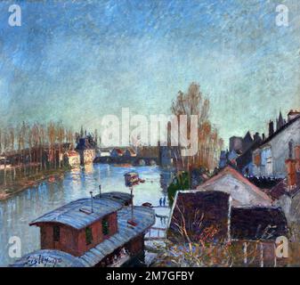 Les rives du Loing à Moret 1890 Alfred Sisley 1839 - 1899 Impressionniste français / britannique France Banque D'Images