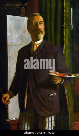 Self Portrait dans le Studio 1893 Arnold Bocklin 1827-1901 Suisse Banque D'Images