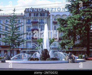 Fontaine de Piazza Manzoni, Lugano, Tessin, Suisse Banque D'Images