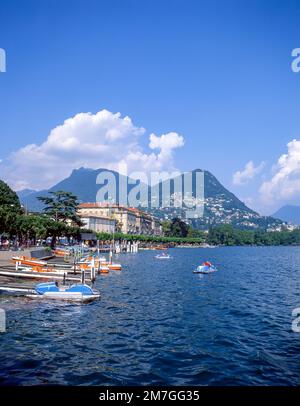 Lac de Lugano, Lugano, Lugano, Tessin, Suisse Banque D'Images