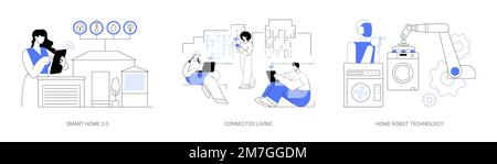 Illustrations vectorielles abstraites de concept Smart Living Environment. Illustration de Vecteur