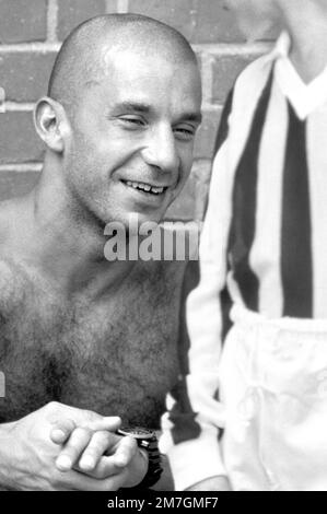 Italie, Villar Perosa Turin 08-10-1995 : Juventus joueur FC Gianluca Vialli avant match amical Juventus - Juve Primavera Banque D'Images