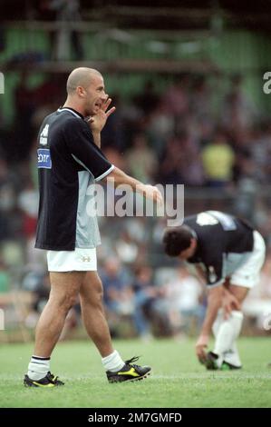 Italie, Villar Perosa Turin 08-10-1995 : Juventus joueur FC Gianluca Vialli avant match amical Juventus - Juve Primavera Banque D'Images