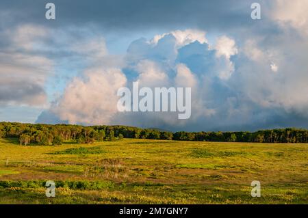 Nuages au-dessus de Big Meadows, Shenandoah National Park Virginia USA, Virginie Banque D'Images