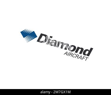 Diamond Aircraft Industries, logo pivoté, fond blanc B Banque D'Images