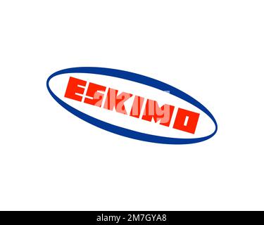 Crème glacée Eskimo, logo pivoté, fond blanc B Banque D'Images