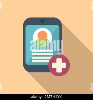 Vecteur plat d'icône de carte médicale. Rapport patient. Santé électronique Illustration de Vecteur