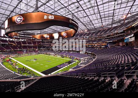 Inglewood, Californie. 9th janvier 2023. Vue générale du stade avant le match de football universitaire du championnat national de la CFP entre les grenouilles à cornes de la TCU et les Bulldogs de Géorgie sur 09 janvier 2023 à Pasadena, Californie.obligatoire crédit photo: Louis Lopez/Cal Sport Media/Alay Live News Banque D'Images