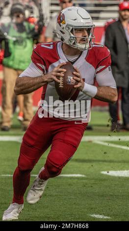 Santa Clara, Californie, États-Unis. 8th janvier 2023. Quartier des Cardinals de l'Arizona David Blough (17) dimanche, 08 janvier 2023, au stade Levis à Santa Clara, Californie. Les 49ers battent les cardinaux 38-13. (Credit image: © Al Golub/ZUMA Press Wire) USAGE ÉDITORIAL SEULEMENT! Non destiné À un usage commercial ! Banque D'Images