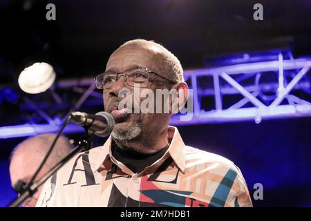 Paris, France. 29th novembre 2022. Fred Wesley se produit en concert à New Morning, sur 29 novembre 2022 à Paris, France. Banque D'Images