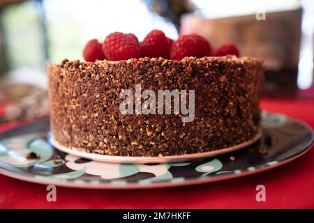 maison délicieux cheesecake au chocolat cuit en amérique au printemps Banque D'Images