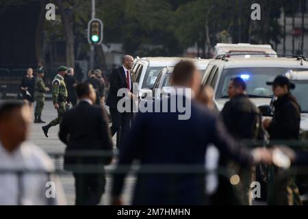 Non exclusif: 9 janvier 2023, Mexico, Mexique: Le président des États-Unis Joe Biden, fortement gardé par l'état-major général présidentiel et le S des États-Unis Banque D'Images