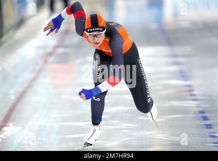 Femke Kok (NED), 1000m femmes, lors des championnats européens de patinage de vitesse de l'UIP au Hamar Olympic Hall de Hamar, Norvège photo par SCS/Soenar Chamid/AFLO (PAYS-BAS OUT) Banque D'Images