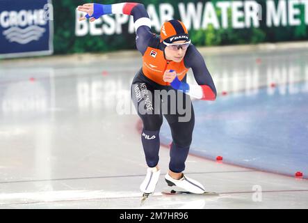 Femke Kok (NED), 500m femmes, lors des championnats européens de patinage de vitesse de l'UIP au Hamar Olympic Hall de Hamar, Norvège photo par SCS/Soenar Chamid/AFLO (PAYS-BAS OUT) Banque D'Images