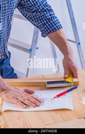gros plan sur le plan de travail de la surface de travail. essayez le plan-crayon. Banque D'Images
