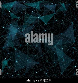 Répétition de polygone sans couture. Technologie numérique Vector arrière-plan. Texture filaire. Illustration de Vecteur