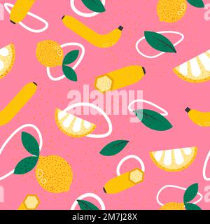 Imprimé fruits exotiques et tropicaux sans couture Illustration de Vecteur