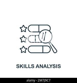 Icône analyse des compétences. Icône de recrutement simple monochrome pour modèles, conception Web et infographies Illustration de Vecteur