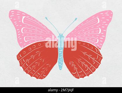 Papillon coloré vecteur vintage dessin clipart Illustration de Vecteur