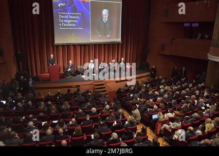 Rome, Italie. 09th janvier 2023. **PAS DE WEB ET DE JOURNAUX UNIQUEMENT POUR L'ITALIE** David Sassoli, présentation du livre Wisdom and Audacity, Quirino Theatre. Crédit : Agence photo indépendante/Alamy Live News Banque D'Images