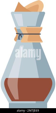 Café en poudre dans un récipient, boisson aromatique Illustration de Vecteur