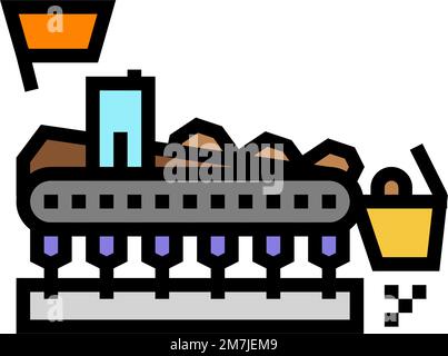 illustration vectorielle d'icône de couleur de production d'acier de l'usine de frittage Illustration de Vecteur