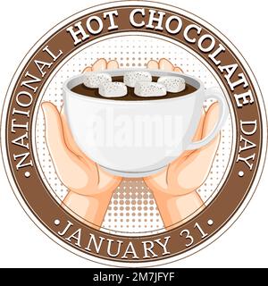 Illustration de la bannière de la Journée nationale du chocolat chaud Illustration de Vecteur