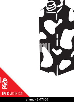 Boîte à lait avec icône représentant un vecteur de motif vache. Symbole de nutrition et de produits laitiers sains. Illustration de Vecteur