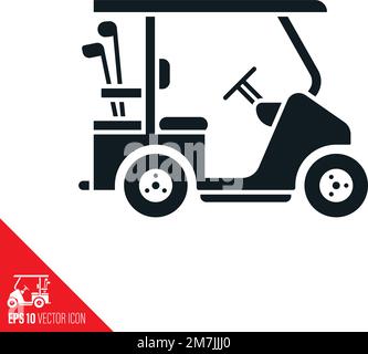 Icône de vecteur de voiturette de golf. Symbole équipement sportif extérieur. Illustration de Vecteur