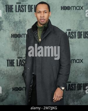 Los Angeles, États-Unis. 09th janvier 2023. Jimel Atkins arrive à la DERNIÈRE première d'HBO aux États-Unis qui s'est tenue au Regency Village Theatre à Westwood, CA, lundi, ?9 janvier 2023. (Photo par Sthanlee B. Mirador/Sipa USA) crédit: SIPA USA/Alay Live News Banque D'Images