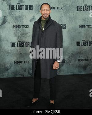 Los Angeles, États-Unis. 09th janvier 2023. Jimel Atkins arrive à la DERNIÈRE première d'HBO aux États-Unis qui s'est tenue au Regency Village Theatre à Westwood, CA, lundi, ?9 janvier 2023. (Photo par Sthanlee B. Mirador/Sipa USA) crédit: SIPA USA/Alay Live News Banque D'Images