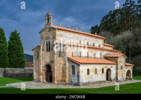 Eglise de San Salvador de Valdedios, Villaviciosa, Asturies, Espagne Banque D'Images