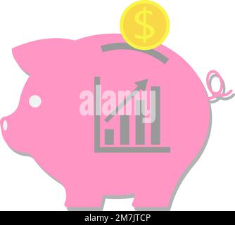 Icône de la banque de porc. Graphique. Économie d'argent. Illustration vectorielle. SPE 10. Illustration de Vecteur