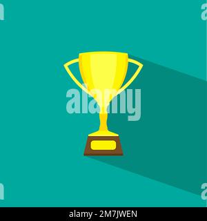 Icône plate de la coupe trophée isolée sur l'arrière-plan. Illustration vectorielle. SPE 10. Illustration de Vecteur