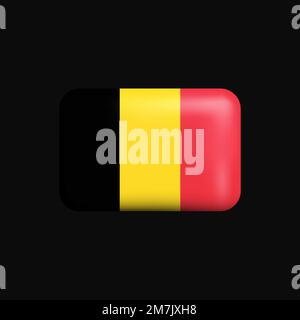 Icône drapeau de Belgique 3D. Drapeau national de Belgique. Illustration vectorielle Illustration de Vecteur