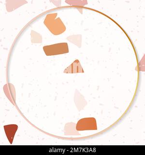 Cadre doré sur le vecteur d'arrière-plan du motif Terrazzo Illustration de Vecteur