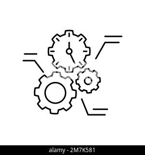 Icône gestion de l'horloge - icône Paramètres de l'heure Illustration de Vecteur