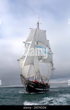 Royaliste de la soute britannique des cadets de la Marine, baie de Weymouth Banque D'Images