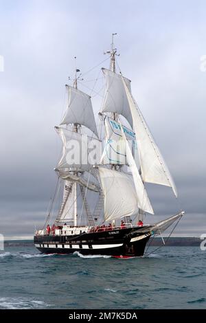 Royaliste de la soute britannique des cadets de la Marine, baie de Weymouth Banque D'Images