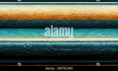 Ukiyo-e traditionnel élégant, élégant, spectaculaire et luxueux style japonais Katsushika Hokusai éléments graphiques dans le vert et jaune nid d'abeille St Banque D'Images