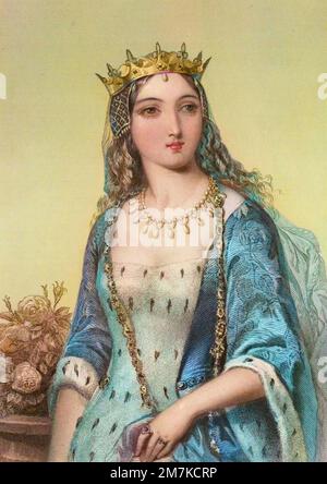 Marguerite d'Anjou - Margaret d'Anjou, reine du roi Henri VI d'Angleterre - Portrait de Marguerite d'Anjou, reine d'Angleterre (1429-1482) Grature du 19eme siecle. Banque D'Images