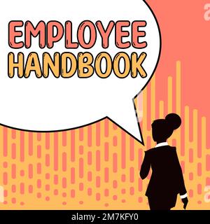 Affiche manuscrite Guide de l'employé. Document de concept Internet qui contient les procédures opérationnelles de l'entreprise Banque D'Images
