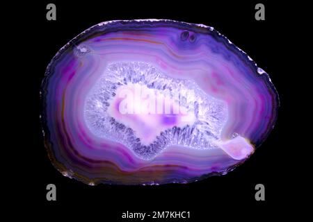 Roches et minéraux, agate de quartz, échantillon de laboratoire Banque D'Images