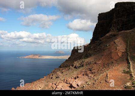 Graciosa Island vue du nord de Lanzarote Banque D'Images