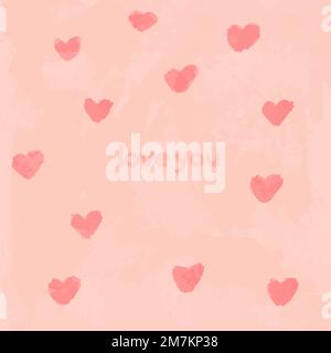coeurs roses sur un dos rose peint avec de la peinture Illustration de Vecteur