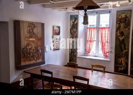 Barbizon (région de Paris): Musée départemental de l'Ecole de Barbizon, Òmusee départemental des Peintres de BarbizonÓ dans l'ancienne auberge Òauberge GanneÓ Banque D'Images