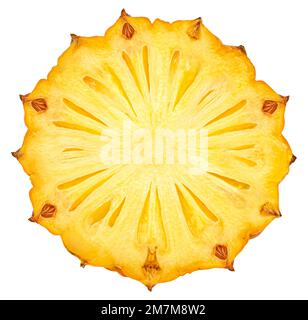 Tranche d'Ananas isolé sur fond blanc Banque D'Images