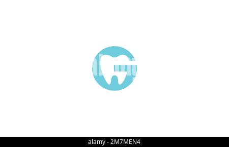Illustration d'un logo de dent dans une lettre pour soins dentaires sur fond blanc Illustration de Vecteur