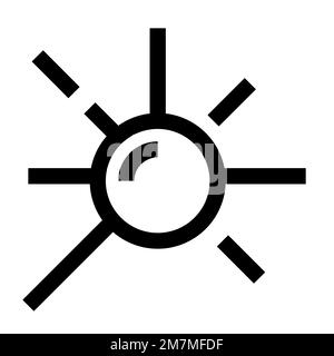 Ligne d'icône de source radioactive isolée sur fond blanc. Icône fine et plate noire sur un style moderne. Symbole linéaire et contour modifiable. Simple et Illustration de Vecteur