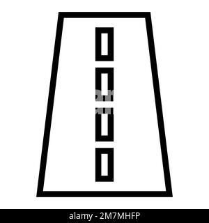 Ligne d'icône de route isolée sur fond blanc. Icône fine et plate noire sur un style moderne. Symbole linéaire et contour modifiable. Simple et parfait Illustration de Vecteur